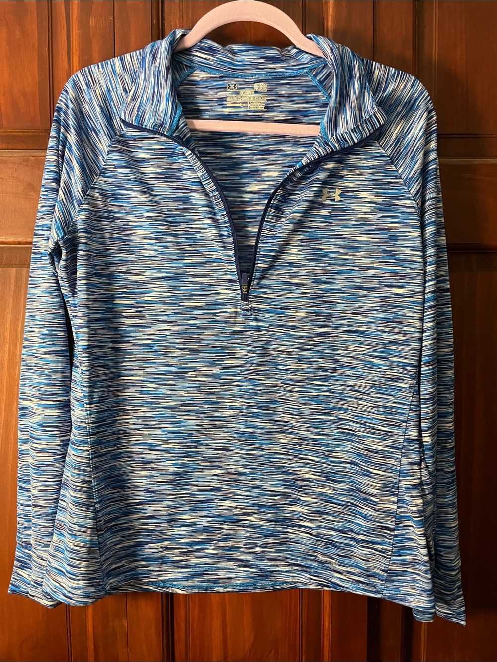 Under Armour Blue Space-Dye Quarter-Zip Top Women's Large